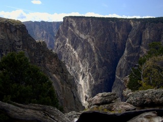 1.7 Ga metavolcanics and metasediments, Painted Wall, north rim, Black Canyon of the Gunnison