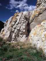 Steeply west-diipping overturned Laramie sandstone ridge at Golden