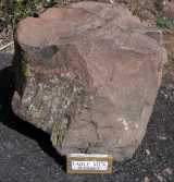 Basalt boulder from the flow capping the table mountains