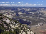 Yampa River meanders entrenched in Weber sandstone in Echo Park, Dinosaur NP