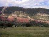 Dakota sandstone caps the east wall of the lower Animas canyon along US 550 just above Durango 