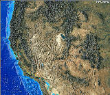 Basin and Range Province under gravitation collapse toward the Mendocino triple junction; courtesy Jules Verne map server, http://jules.unavco.org