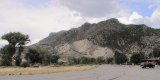 Late Cretaceous Mancos shale ends locally and abruptly against Precambrian metasediments along the Laramide Cimarron fault south of Black Canyon, here seen from eastbound US 50 just east of Cimarron 