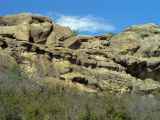 Castle Rock conglomerate in the east wall of Castlewood Canyon