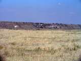 White upper Dawson arkose outcrops on a mesa near Castlewood Canyon