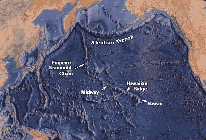 Hawaii-Emperor and other Pacific volcanic chains; courtesy National Geographic