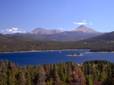 Mt. Guyot and Mt. Baldy across Lake Dillon from I-70 between Silverthorne and Frisco