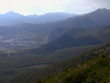 View of Peaks 1 and 2 of the northern Tenmile Range, the town of Frisco and Royal Mountain above it, from Buffalo Mountain.
