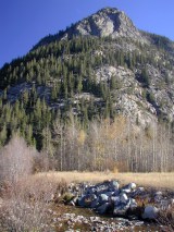 Royal Mountain from the bank of Tenmile Creek, near Frisco, Colorado