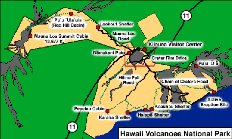 Hawaii Volcanoes National Park map