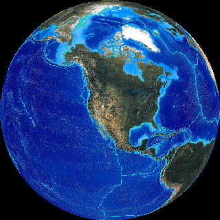 Earth over Colorado with current plate boundaries marked, courtesy Jules Verne map server, Middle America Trench, courtesy Jules Verne map server, http://jules.unavco.ucar.edu/Voyager/Earth
